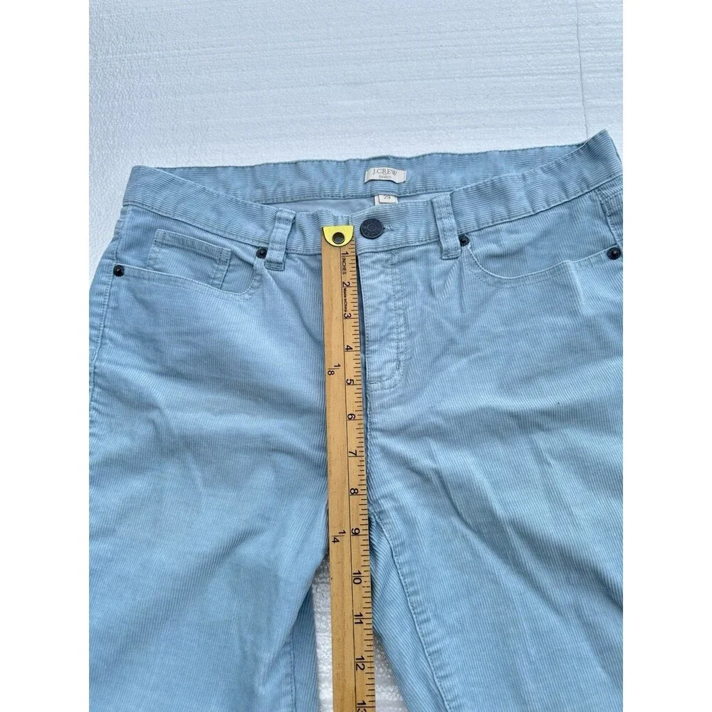 J. Crew Toothpick Corduroy Pants Size 29 Light Blue Mid Rise Skinny Stretch